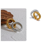 Anel minimalista 18k pvd banhado metal clássico textura jóias anillo bijoux