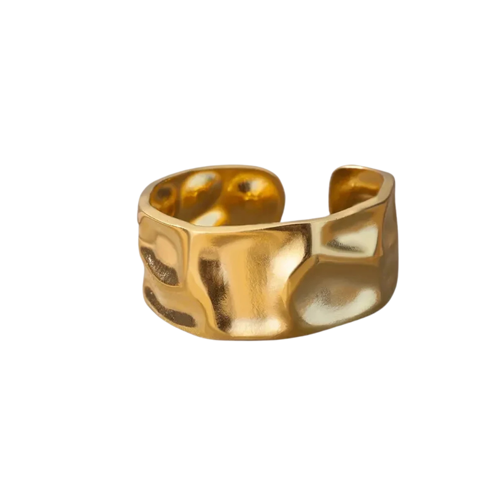 Anel Geometria Dourada