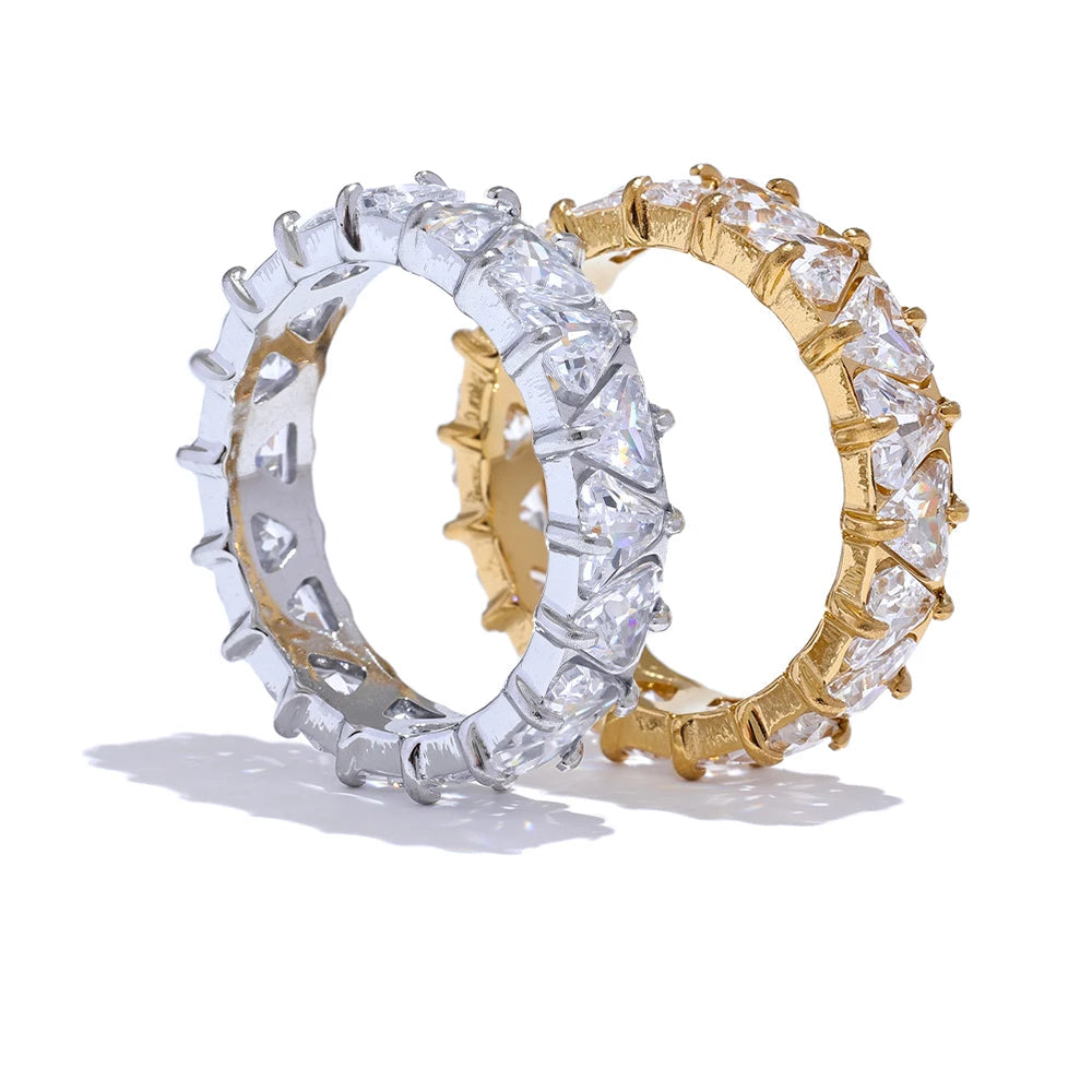 Anel brilhante delicado zircônia cúbica