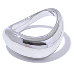 Anel minimalista suave aço inoxidável