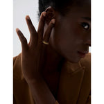 Anel minimalista 18k pvd banhado em ouro clássico