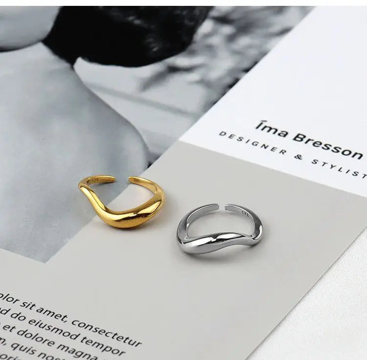Anel torcido geometria criativa moda temperamento suave jóias luxo artesanal