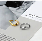 Anel torcido geometria criativa moda temperamento suave jóias luxo artesanal