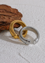Anel minimalista 18k pvd banhado em ouro clássico