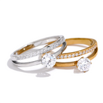 Anel delicado brilhante zircônia cúbica