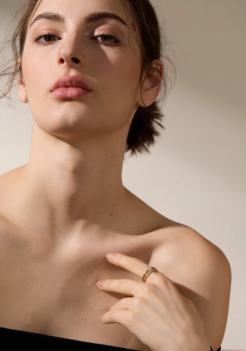 Anel Dupla Camada com Zircônia Cúbica