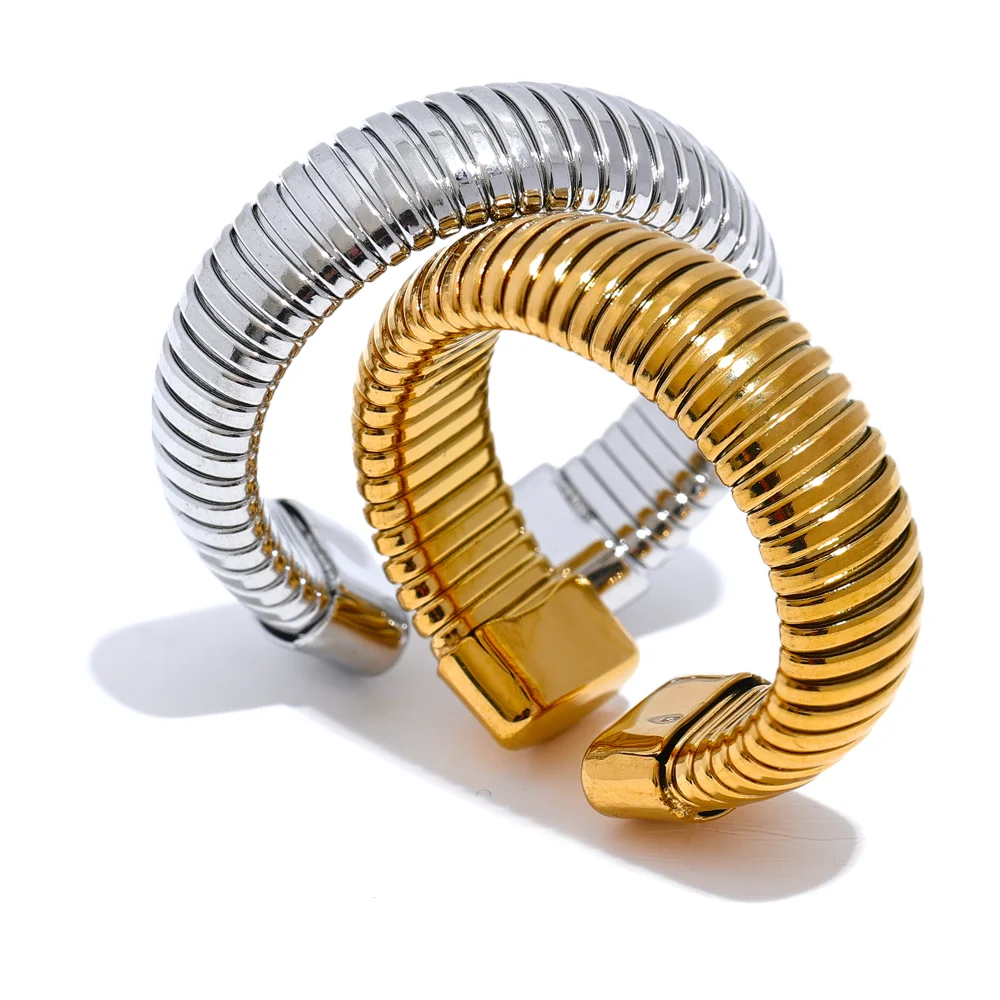 Anel minimalista 18k pvd banhado em ouro clássico