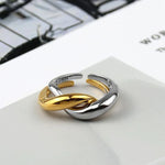 Anel torcido geometria criativa moda temperamento suave jóias luxo artesanal