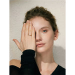 Anel de zircônia cúbica brilhante 18K