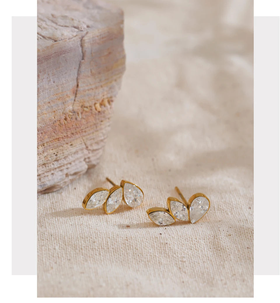 Brinco brilhante zircônia cúbica asa