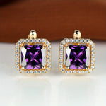 Pedra quadrada verde zircãobrincoscor de ouro pequenos brincos para jóias femininas