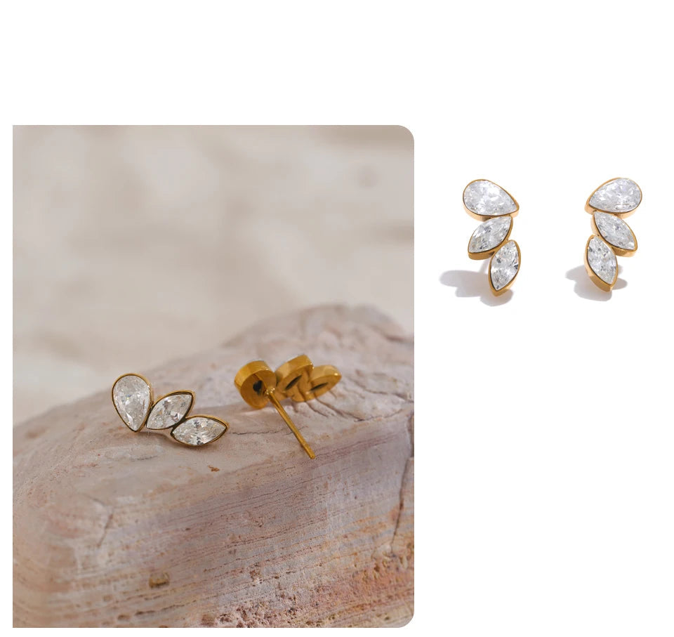 Brinco brilhante zircônia cúbica asa