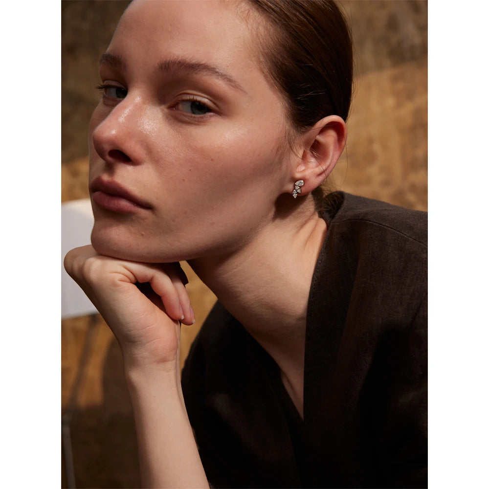 Brinco brilhante zircônia cúbica asa