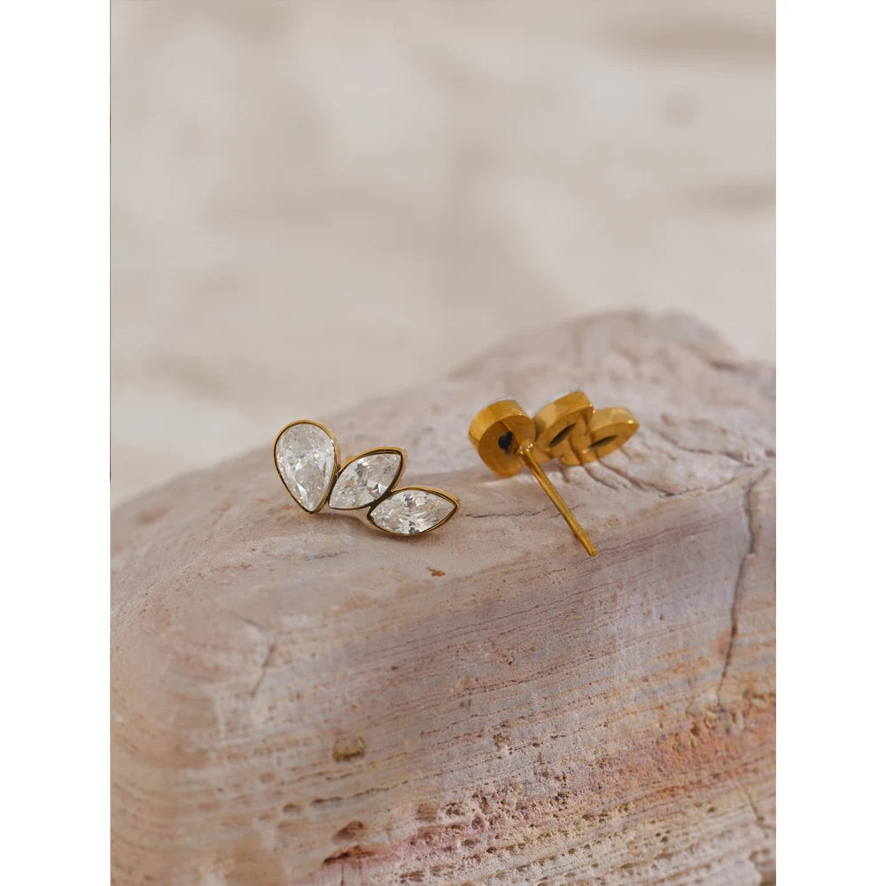 Brinco brilhante zircônia cúbica asa