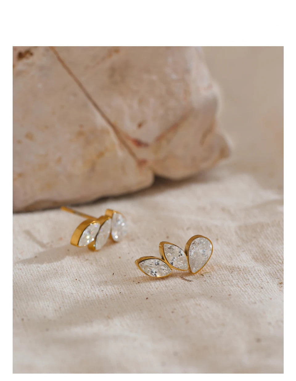 Brinco brilhante zircônia cúbica asa