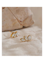 Brinco brilhante zircônia cúbica asa