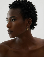 Brincos de argola coração dourado