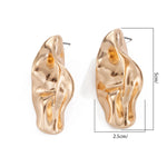 Brincos Plissados De Metal Irregular Para Mulheres, Estética Criativa, Cor Dourada, Piercing Da Orelha, Joias De Festa, Novo