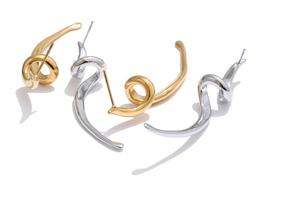 brinco minimalista aço inoxidável metal irregular brincos evitar alergia metal brilhante versátil diário jóias presente