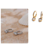 Brincos de Argola com Coração Brilhante