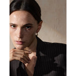 Brincos de argola coração duplo zircônia cúbica