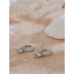 Brincos de Argola com Coração Brilhante