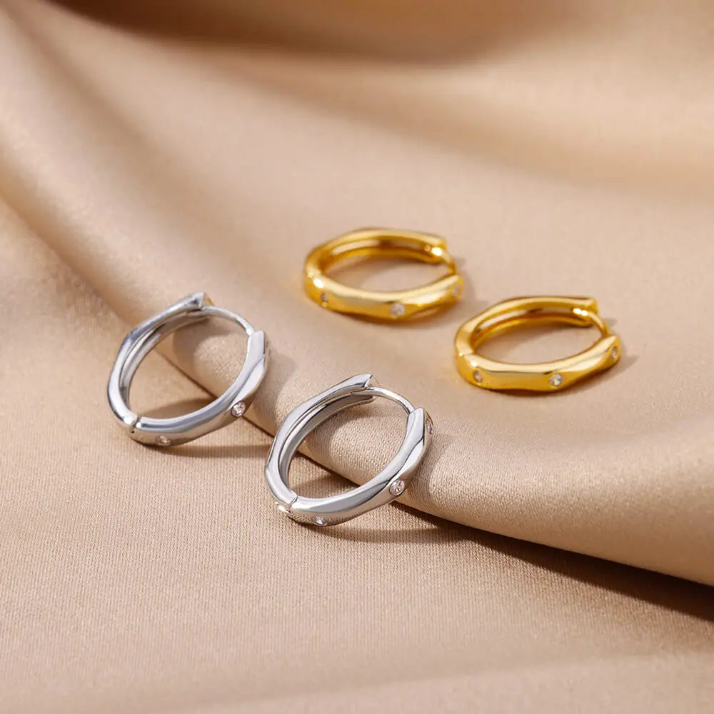 Brincos redondos de argola elegantes para mulheres