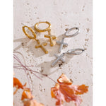 Brincos cruz para mulheres delicado aço inoxidável chique joias presente