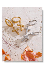 Brincos cruz para mulheres delicado aço inoxidável chique joias