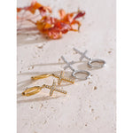 Brincos cruz para mulheres delicado aço inoxidável chique joias presente