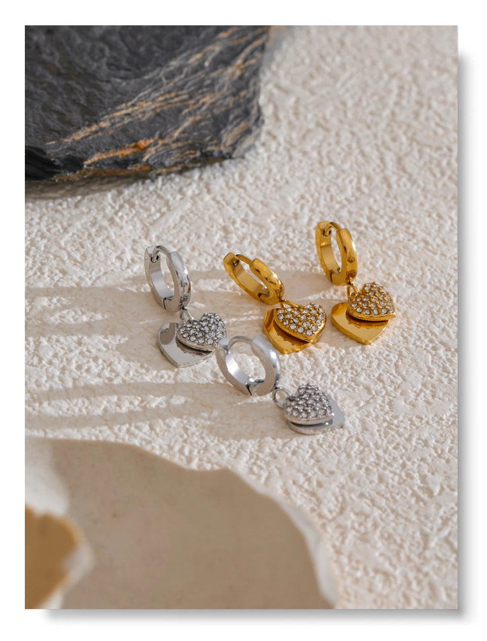 Brincos Coração Duplo