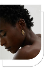 Brinco coracao dourado