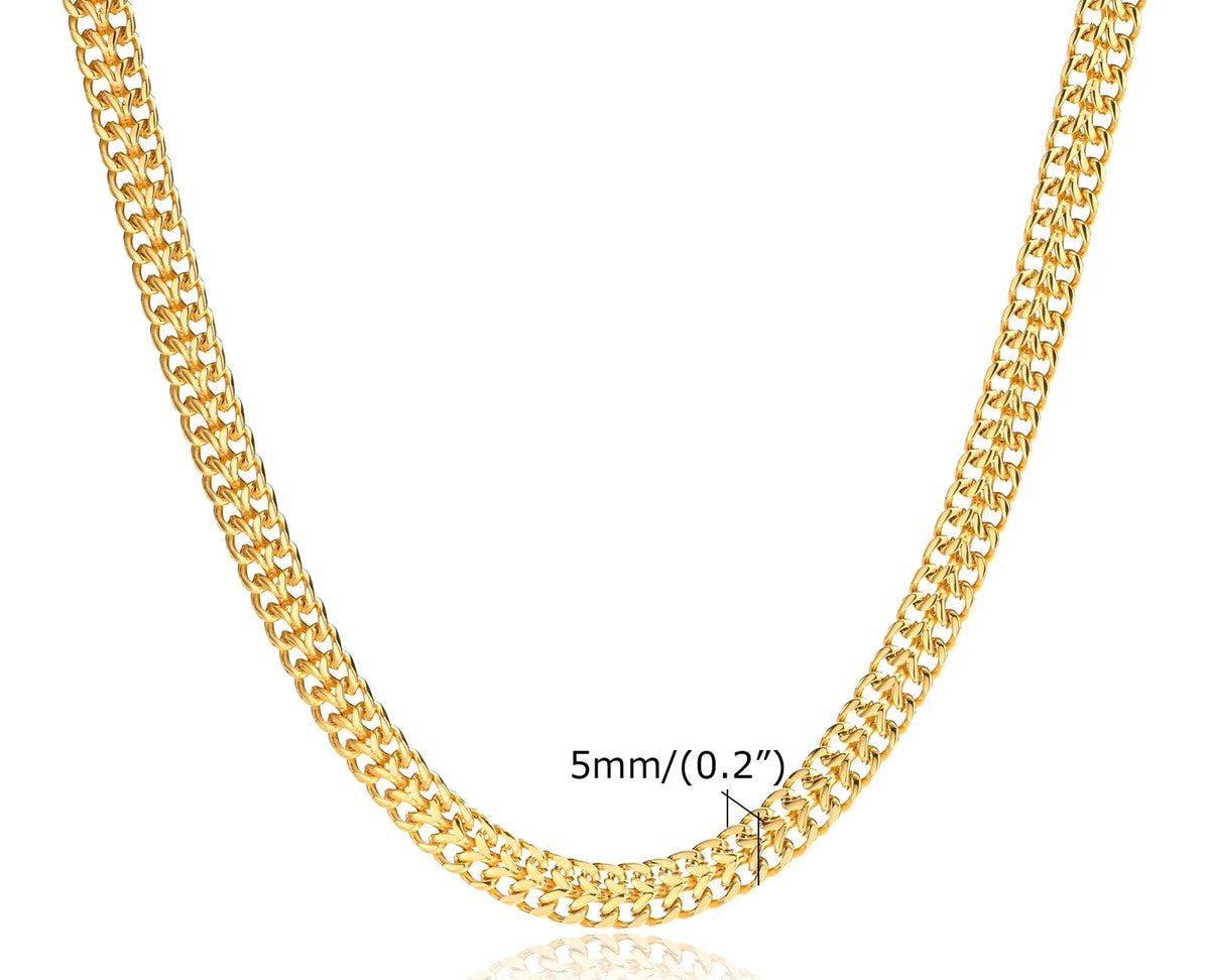 Colar robusto banhado a ouro para mulheres, gargantilha de corrente grossa oval de aço inoxidável joias minimalistas