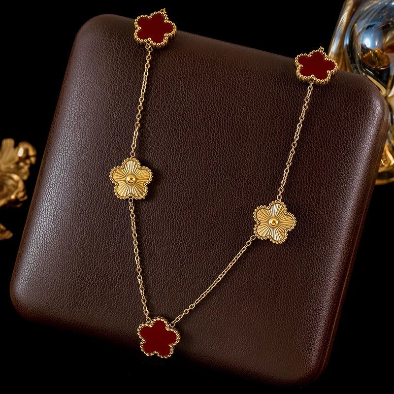 Conjunto de Joias Flor de Ameixa