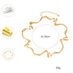 Colar punho aberto de onda para mulheres, acessórios de joias de pulseira de braço irregular ajustável