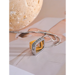 colar quadrado oco dupla camada sobreposição pingente colar zircônia cúbica