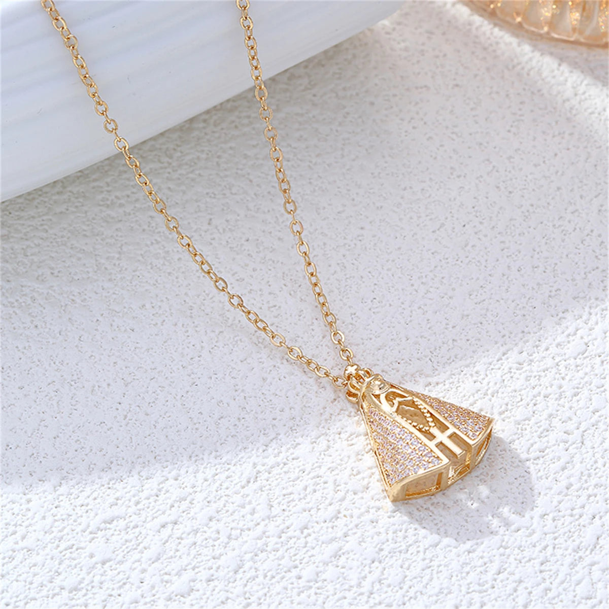 colar cruz virgem maria pingente