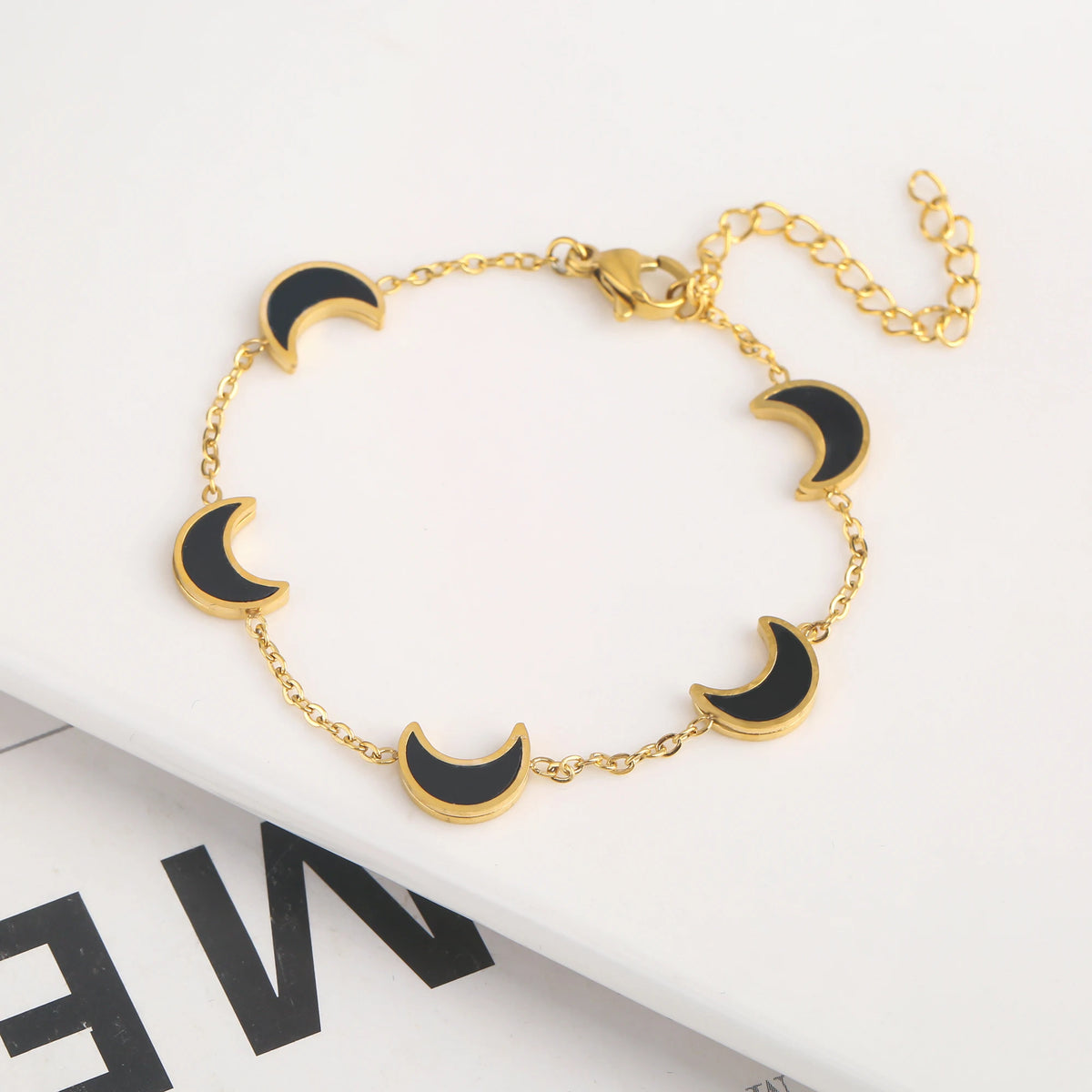 Pulseira Dourada Lua Conjunto de Joias para Mulheres