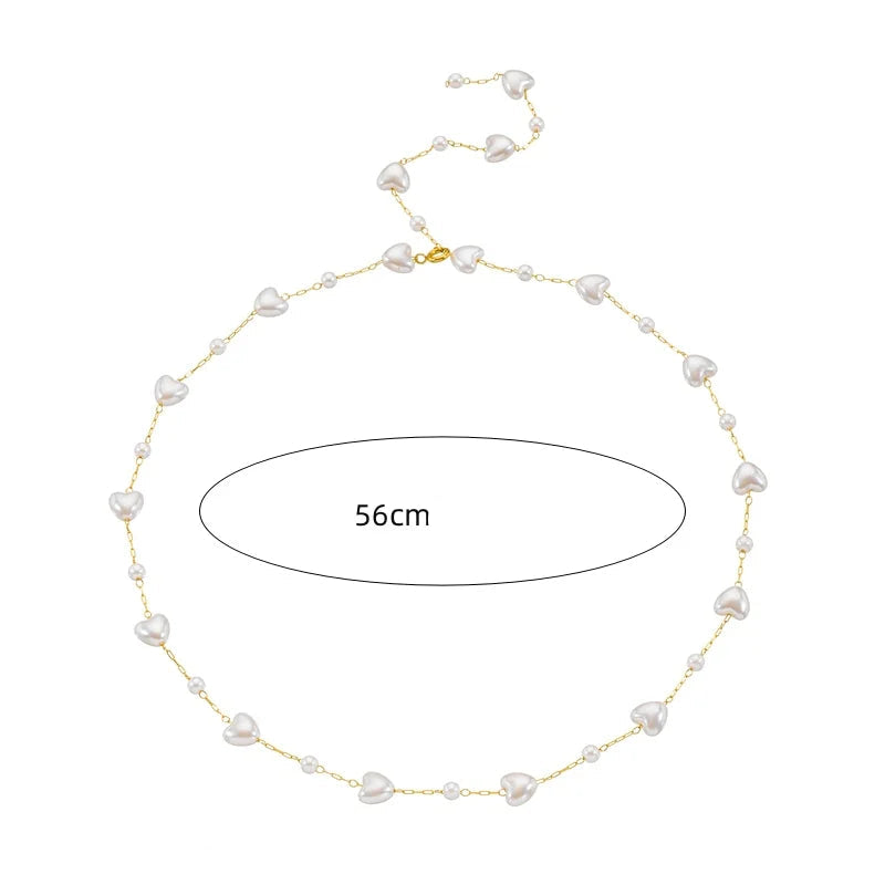 Conjunto pérolas e corações estilo clássico moderno