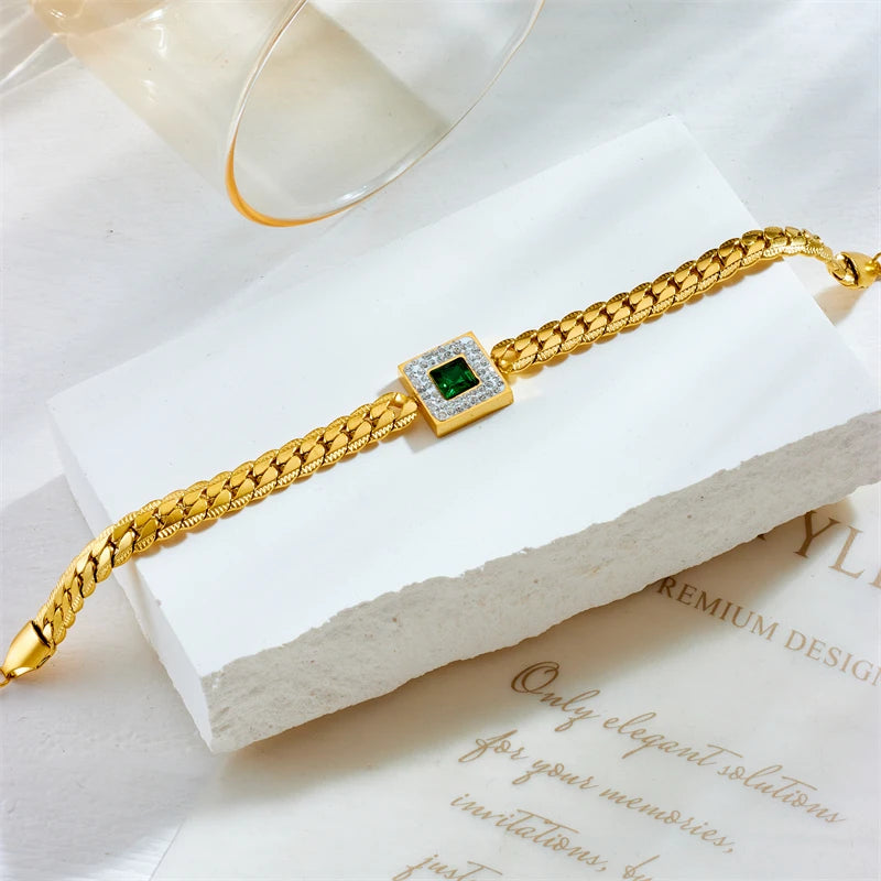 Colar e Pulseira Cristal Verde