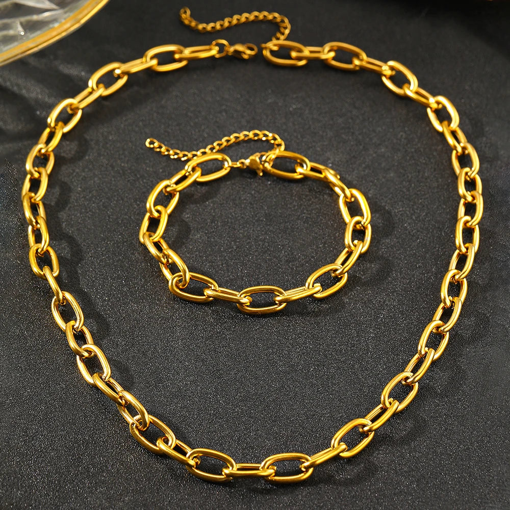 Colar de aço inoxidável fino minimalista única corrente