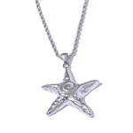 Colar com pingente de estrela do mar em aço inoxidável 316L, à prova de ferrugem, banhado a ouro 18K PVD, joias individuais para férias