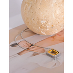 colar quadrado oco dupla camada sobreposição pingente colar zircônia cúbica