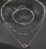 Conjunto Dois Coracoes Prata