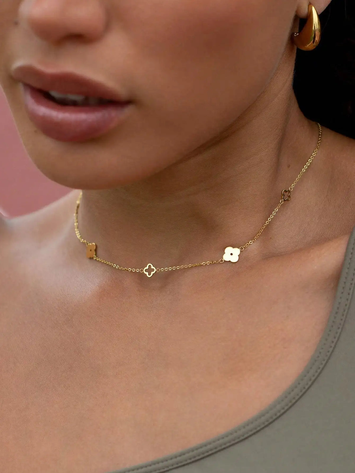 Conjunto Pingente Flor de Ameixaa