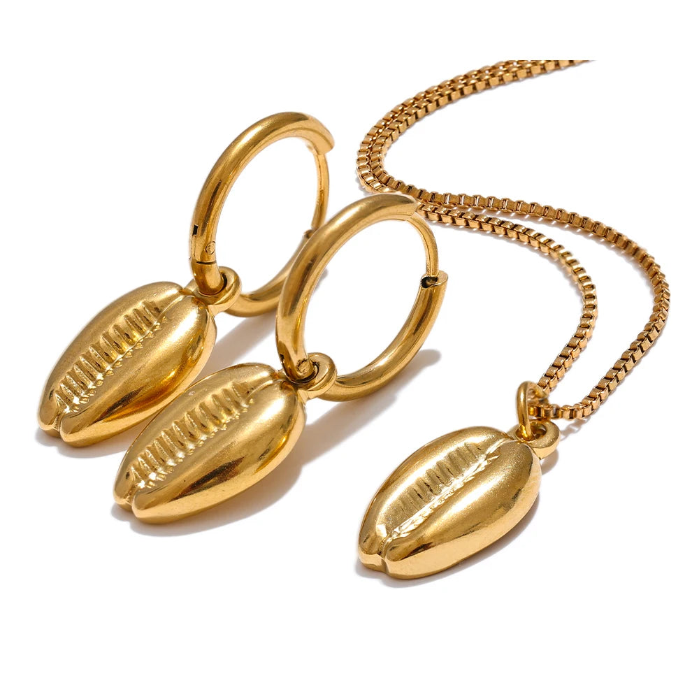 brincos de argola colar conjunto de joias da moda feminina, prevenção de alergias à prova d'água