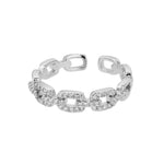 Clássico zircão torção corrente anéis para mulheres de aço inoxidável elegante casal anel jóias de casamento presente bijoux femme frete grátis