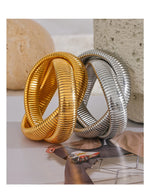 Pulseira de metal, aço inoxidável 316l, à prova d'água, ouro 18k, textura banhada a pvd, joias