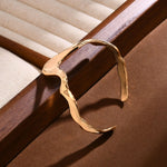 Pulseiras de punho aberto de onda para mulheres, acessórios de joias de pulseira de braço irregular ajustável