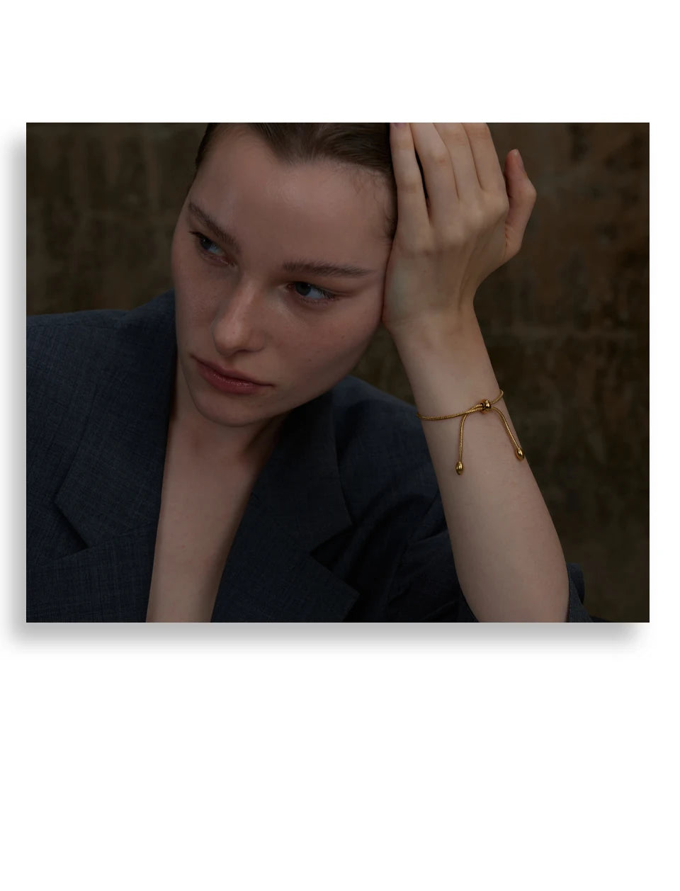 Pulseira ajustável banhada a ouro